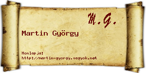 Martin György névjegykártya